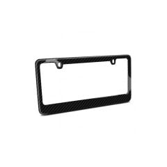 License Plate Frame Black Real Carbon Fiber Thick With 2 Holes