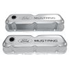 Ford Racing Valve Cover Stamped Steel Chrome Pair 289/302/351W w/ Ford Mustang Logo
