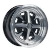Moray Wheels Gloss Black/ Polished Alloy 15”x6” Magnum GT4 Wheel Mustang 65-73 Moray Wheels Gloss Black/ Polished Alloy 15”x6” Magnum GT4 Wheel Mustang 65-73